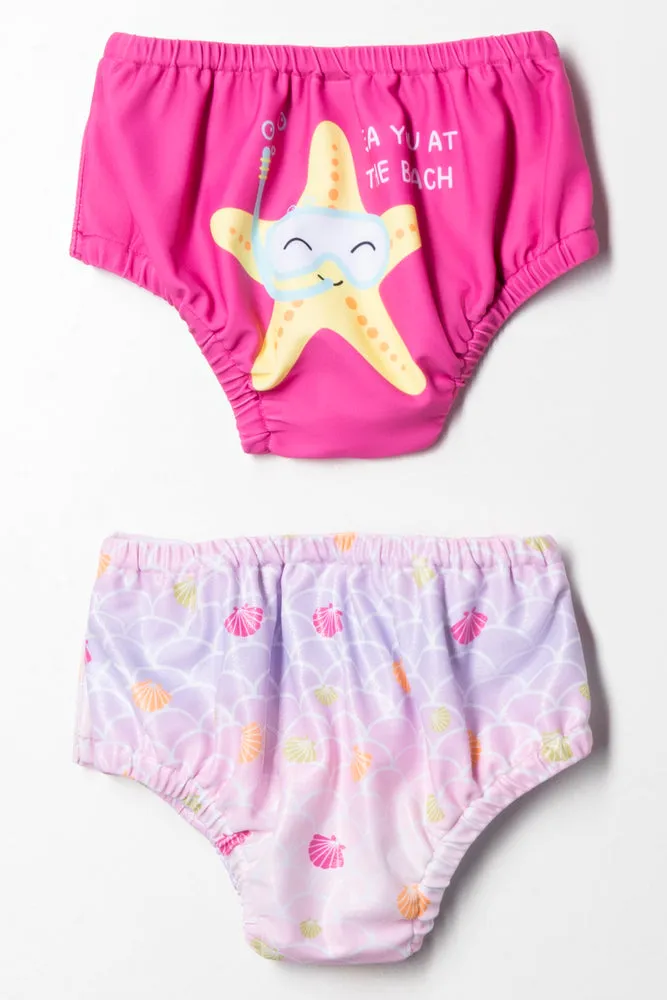 2 Pack Swim Nappy Pink