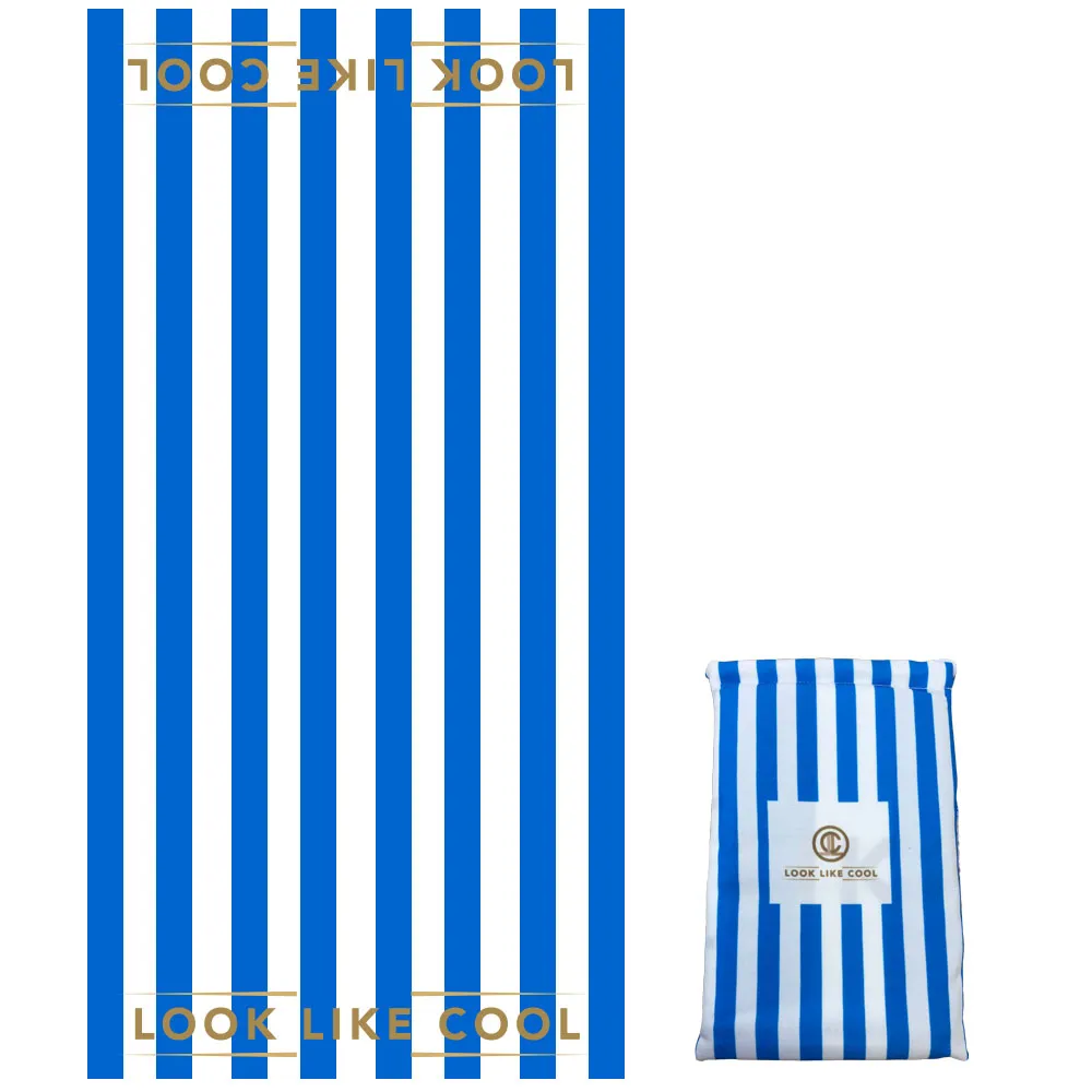 Azure Blue Recycled Plastic Towel and Swim Short Set