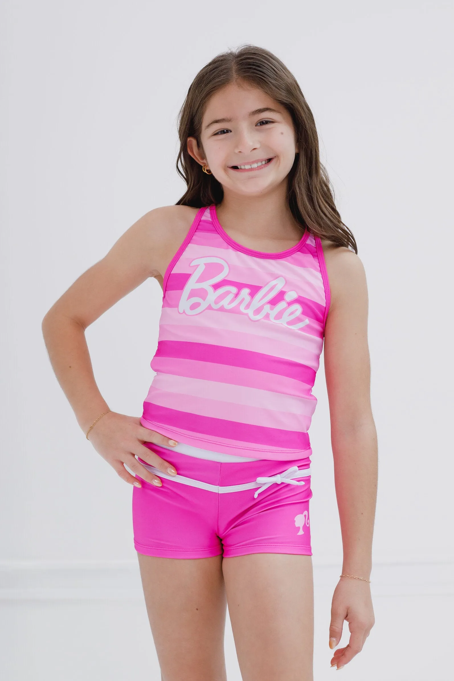 Barbie Racerback UPF 50  Tankini Top and Swim Shorts Outfit Set