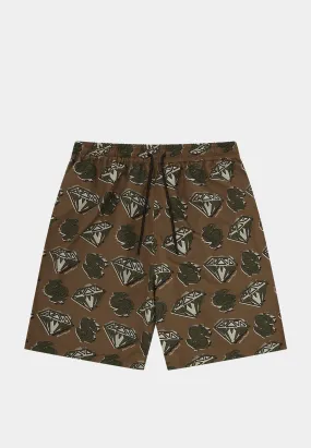 Bbc Diamonds & Dollars Swim Short Khaki