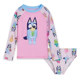 Bluey UPF 50  Rash Guard and Bikini Bottom