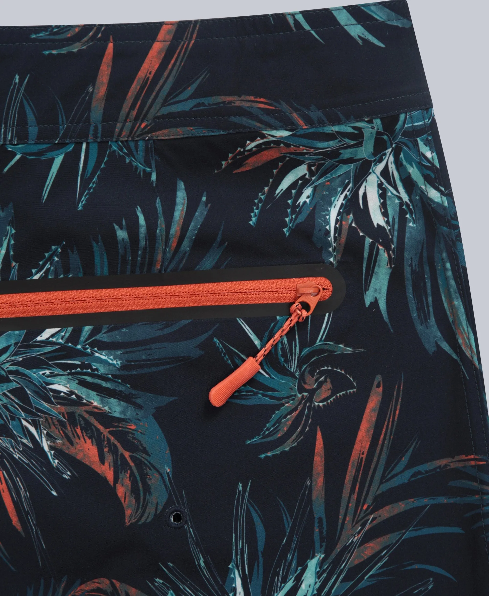 Brett Mens Print Boardshorts - Burnt Orange