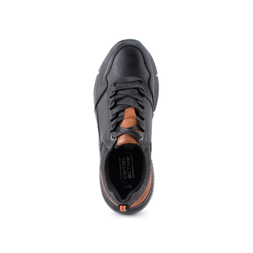 camel active Suede Leather Lace Up Shoes Men Black ALTO 852410-AA3-1