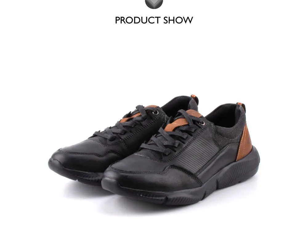 camel active Suede Leather Lace Up Shoes Men Black ALTO 852410-AA3-1