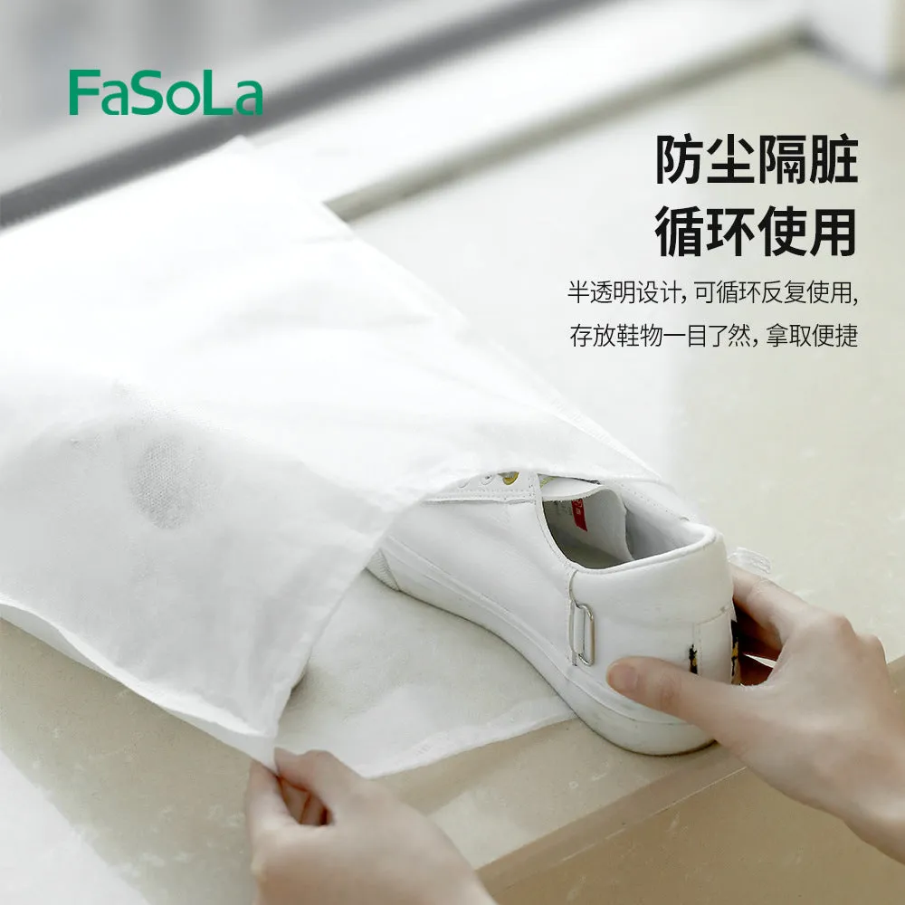 FaSoLa Non-Woven Anti-Yellowing Shoe Bags - White, Large, 32*40cm, Pack of 10