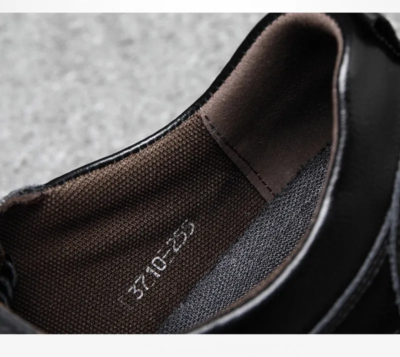 Hnzxzm Fashion Brand Footwear Men Genuine Leather Shoes Young Mens Casual Shoes Cow Leather Male Footwear Soft Black A4387
