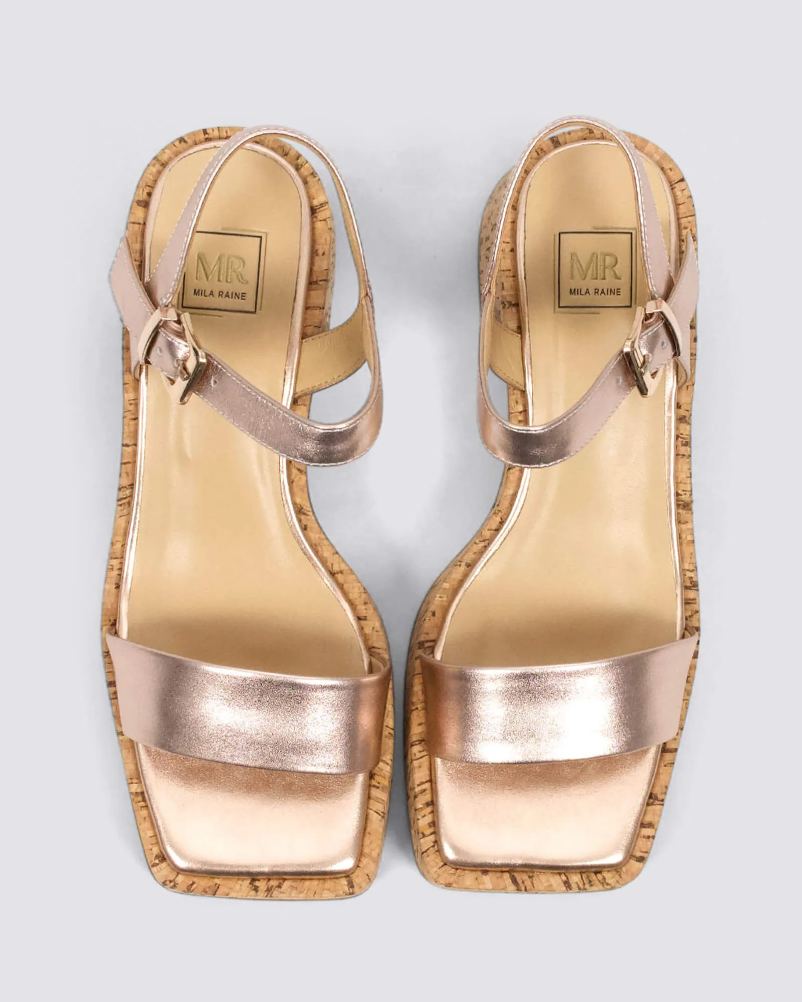 JUJU PLATFORM SANDALS ROSEGOLD SHIMMER