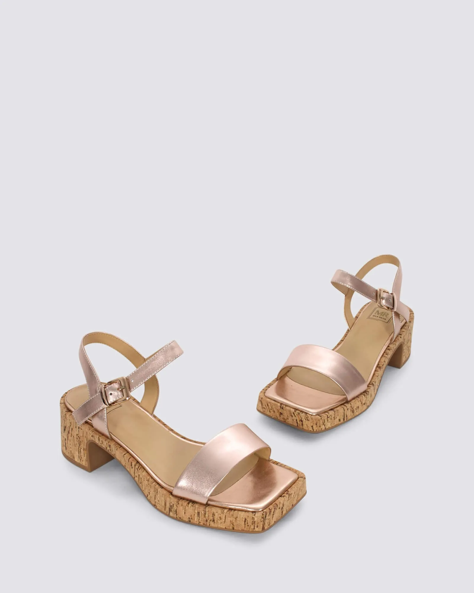 JUJU PLATFORM SANDALS ROSEGOLD SHIMMER