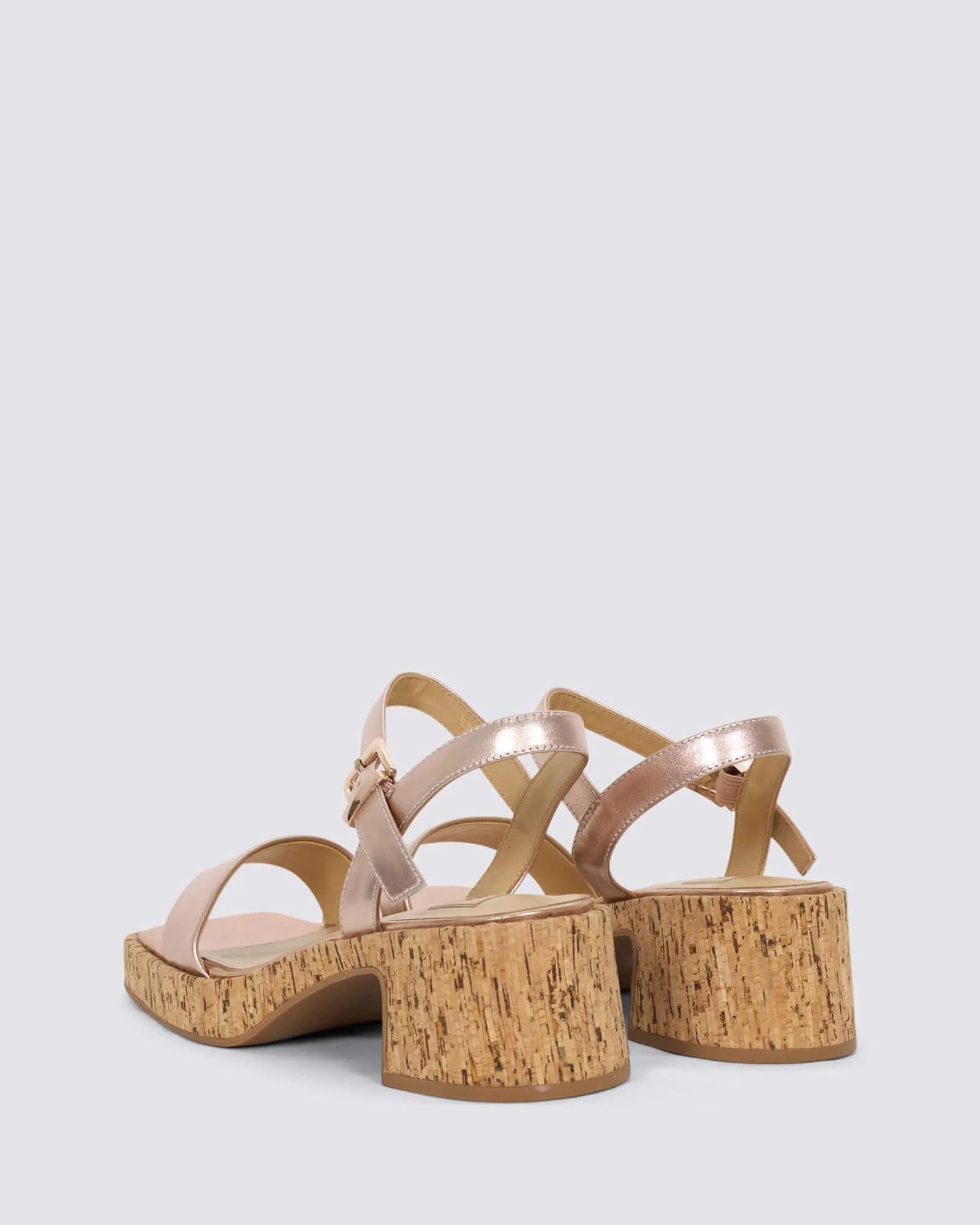 JUJU PLATFORM SANDALS ROSEGOLD SHIMMER