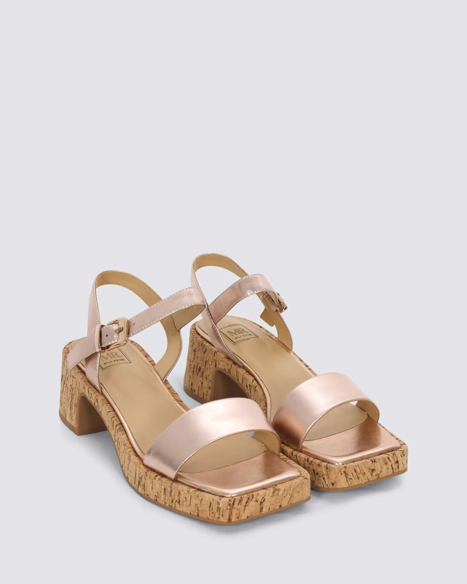 JUJU PLATFORM SANDALS ROSEGOLD SHIMMER