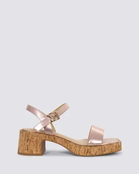 JUJU PLATFORM SANDALS ROSEGOLD SHIMMER