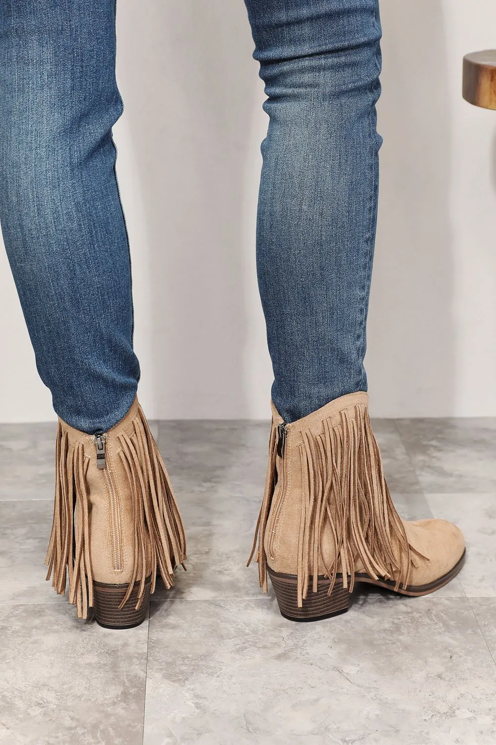 Legend Fringe Cowboy Western Pointy Toe Country Cowgirl Tan Ankle Bootie Boots