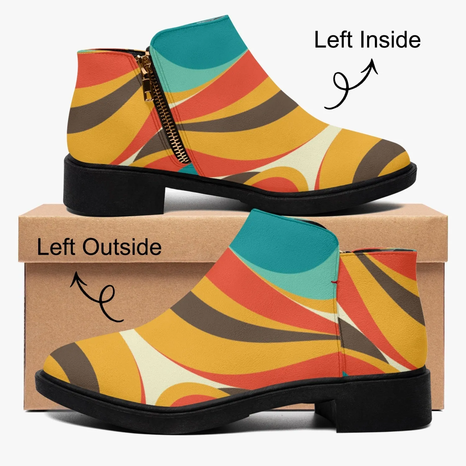 Mid Century Modern Groovy Mod Fashion Shoe Boots