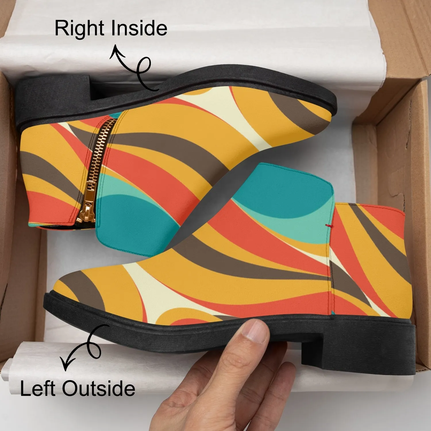 Mid Century Modern Groovy Mod Fashion Shoe Boots