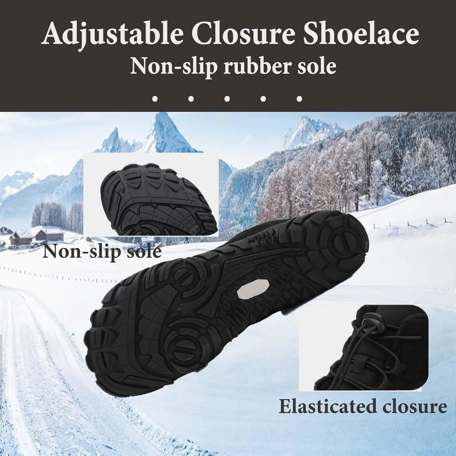 Non-Slip & Waterproof Winter Barefoot Shoes Hiking Shoes Footwear
