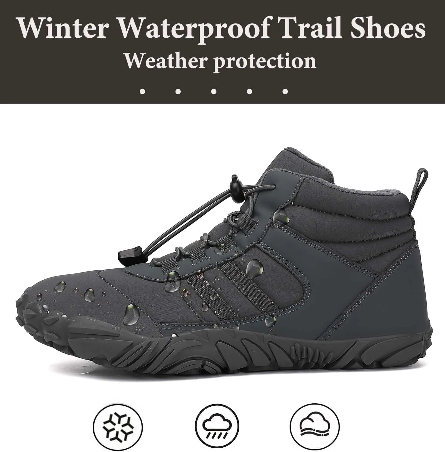 Non-Slip & Waterproof Winter Barefoot Shoes Hiking Shoes Footwear