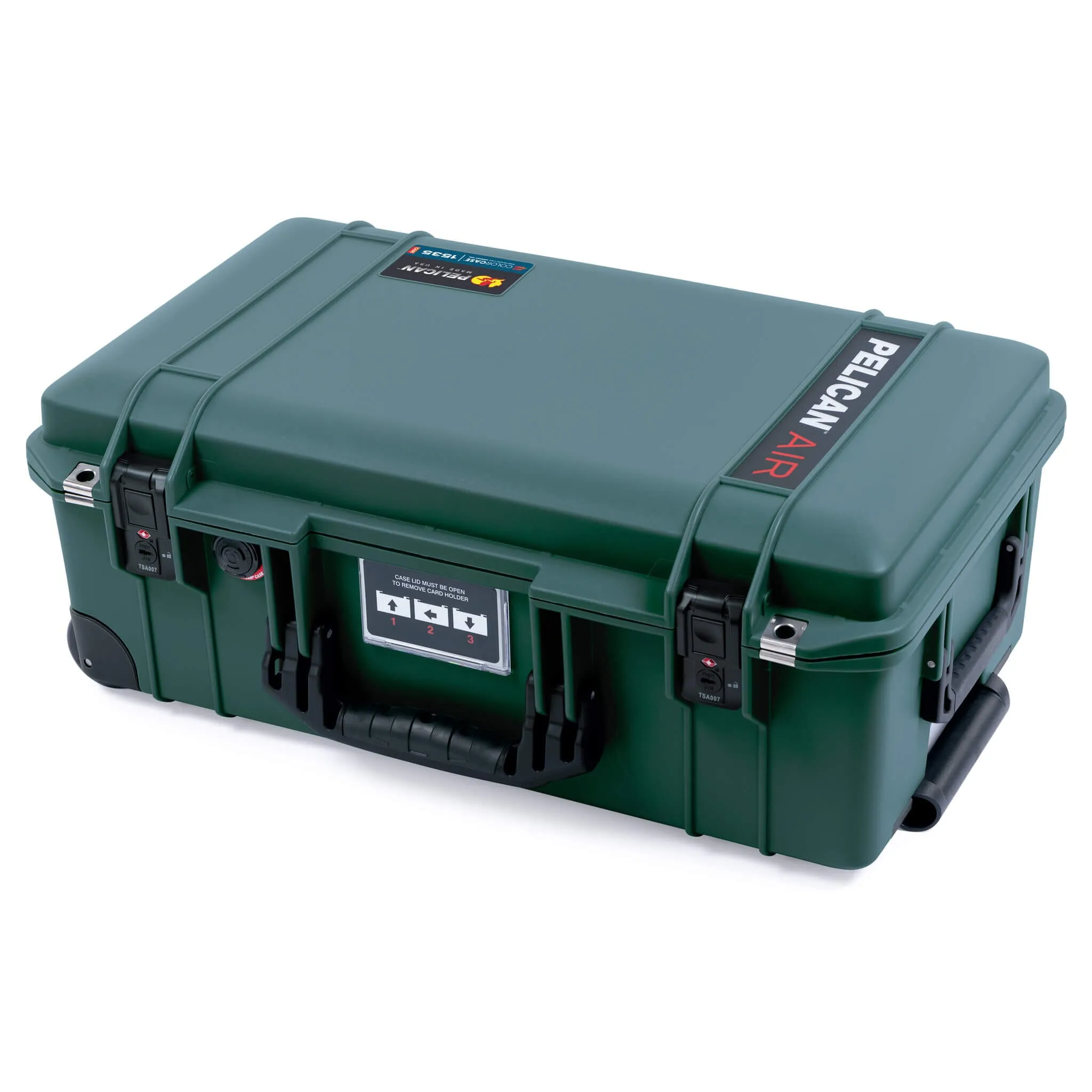 Pelican 1535 Air Case, Trekking Green with Black Handles & TSA Locking Latches