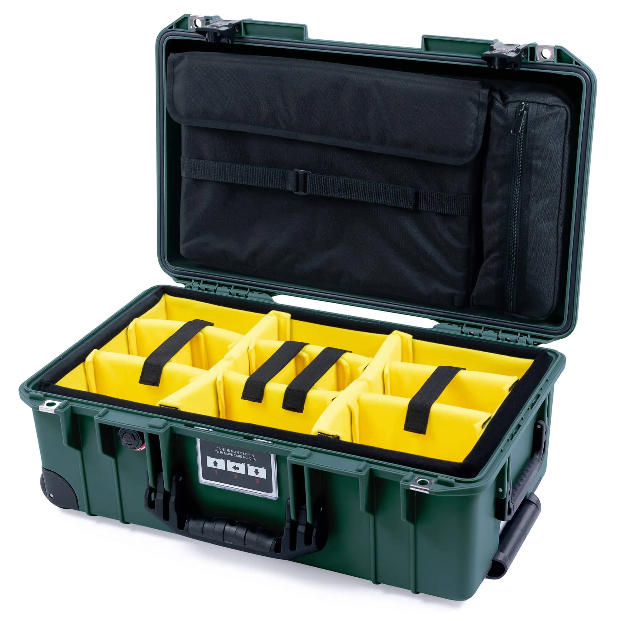 Pelican 1535 Air Case, Trekking Green with Black Handles & TSA Locking Latches