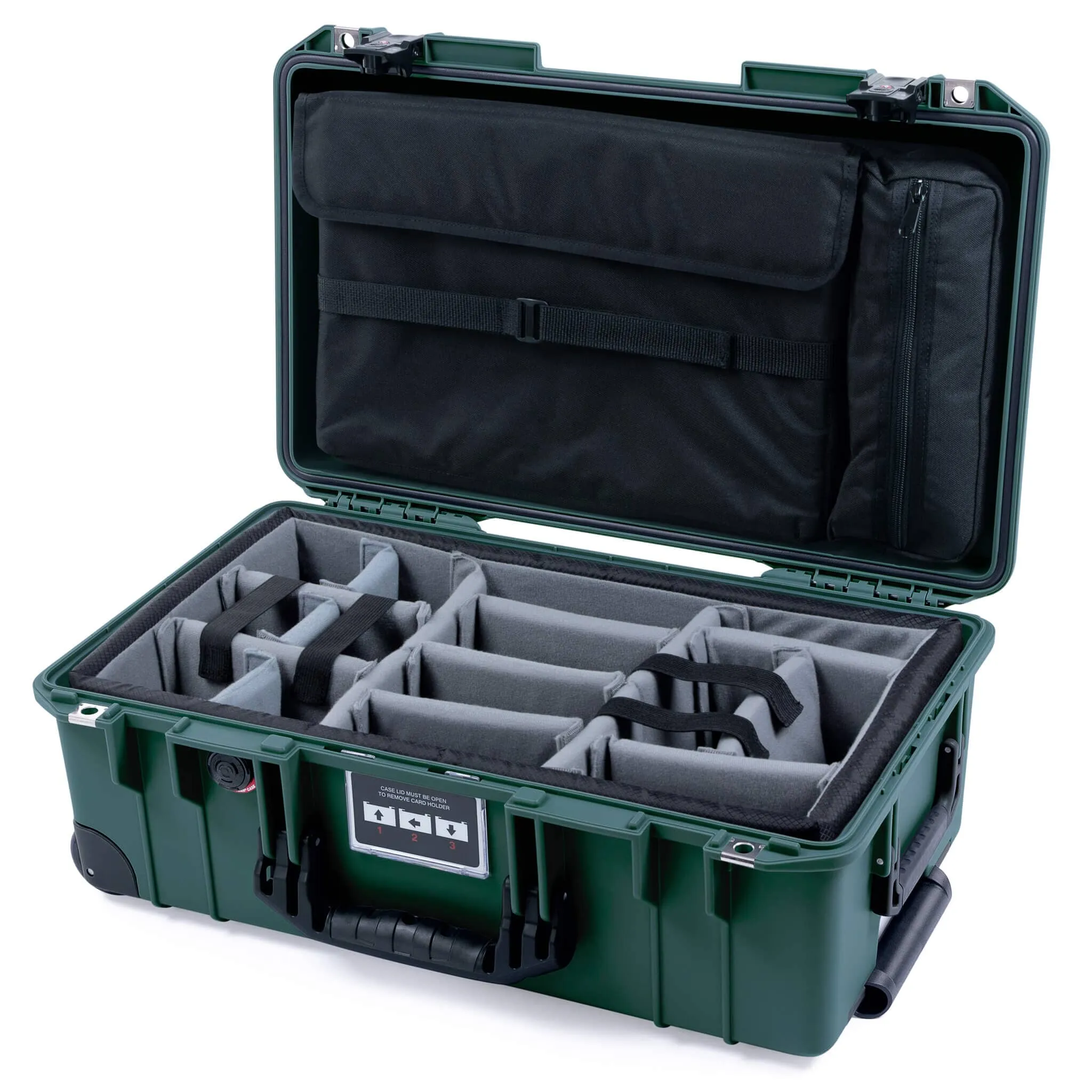 Pelican 1535 Air Case, Trekking Green with Black Handles & TSA Locking Latches