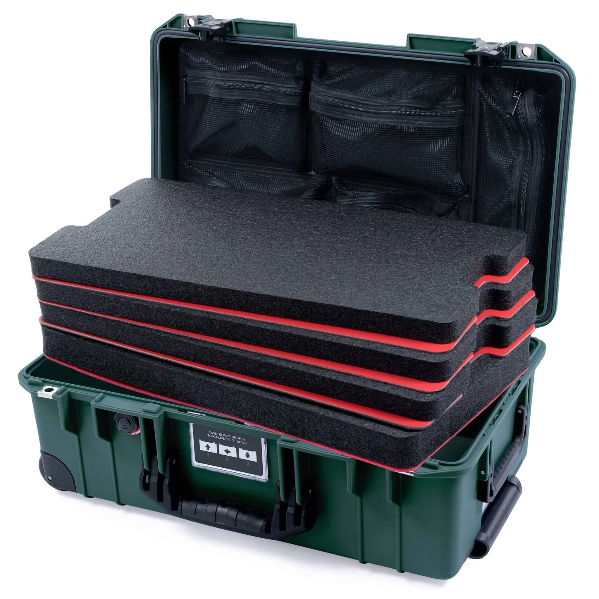 Pelican 1535 Air Case, Trekking Green with Black Handles & TSA Locking Latches