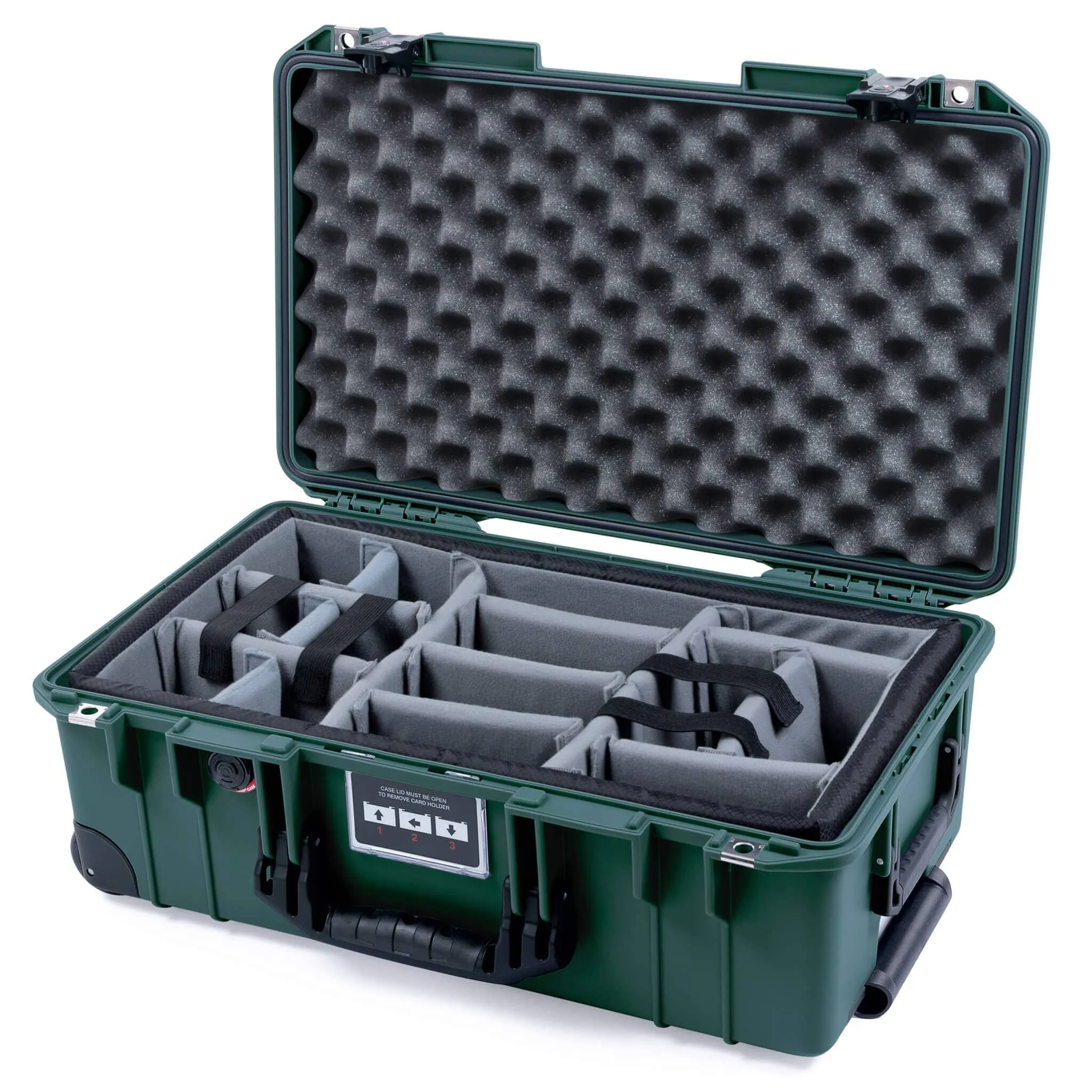 Pelican 1535 Air Case, Trekking Green with Black Handles & TSA Locking Latches