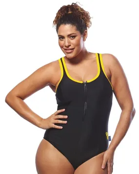 Racerback Swimsuit - Black / Yellow