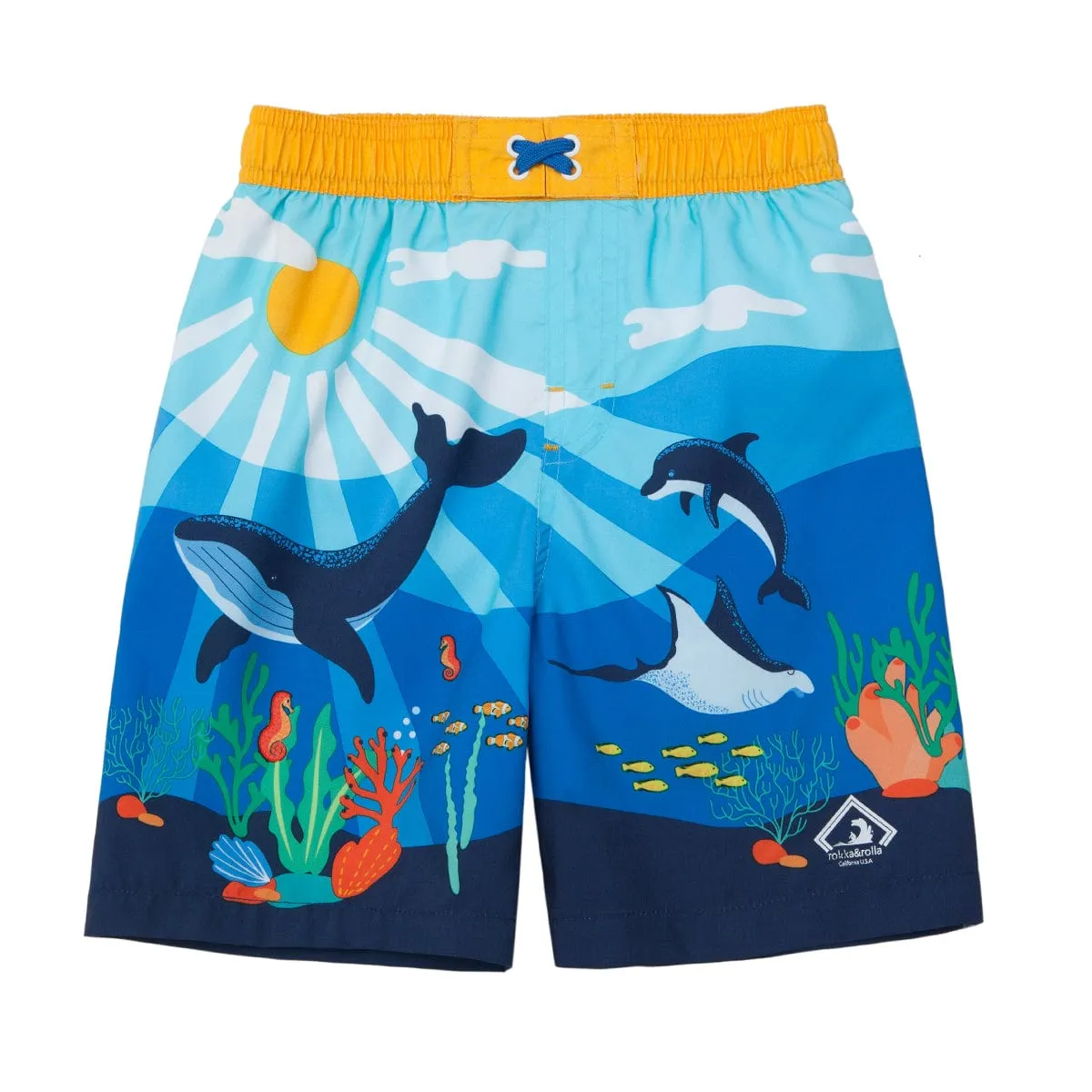Toddler Boys' Mesh Lined Swim Trunks