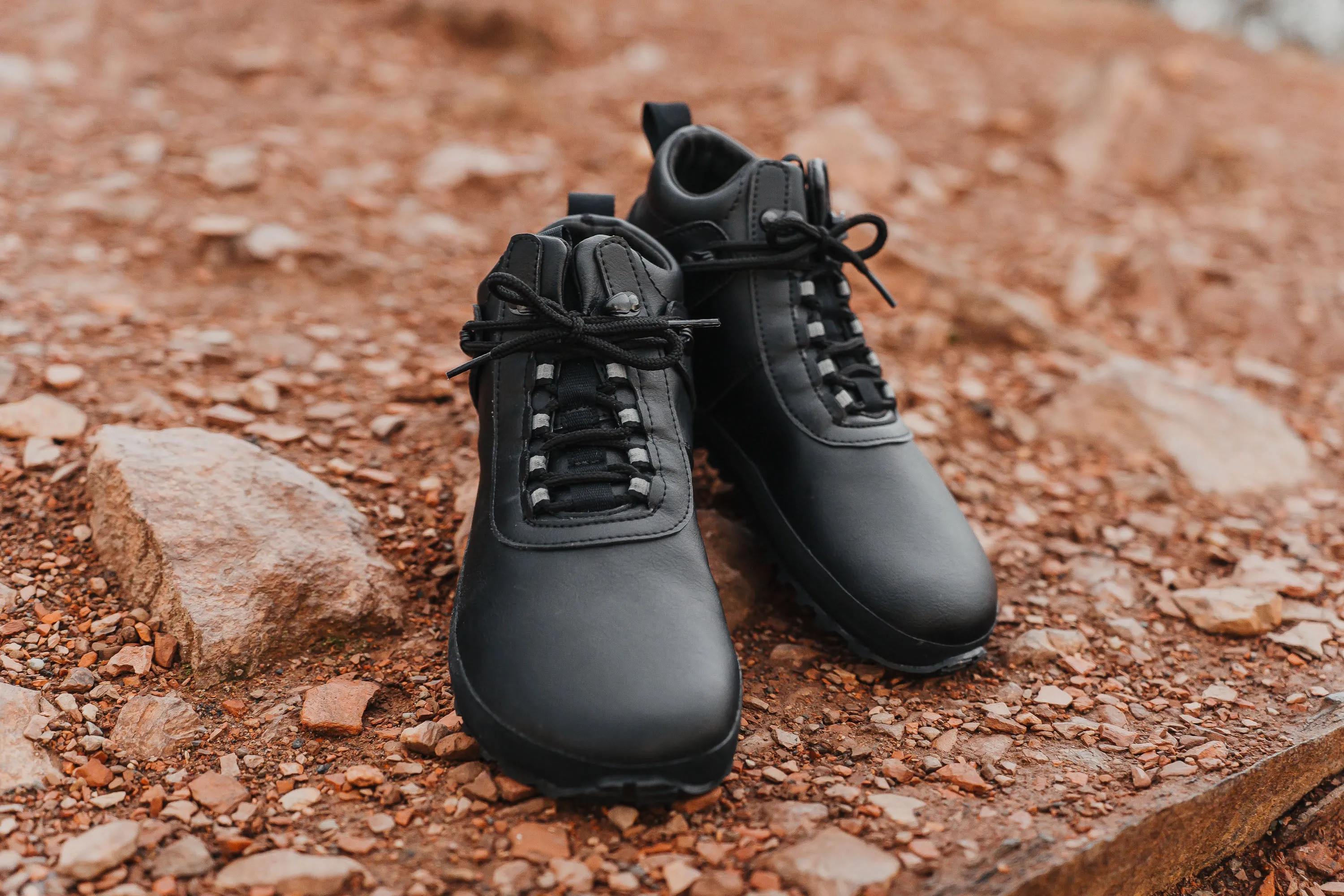 Women's Hiker black barefoot ankle trekking boots