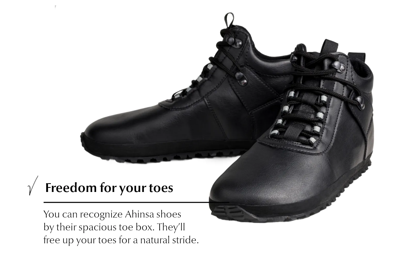 Women's Hiker black xWide barefoot ankle trekking boots