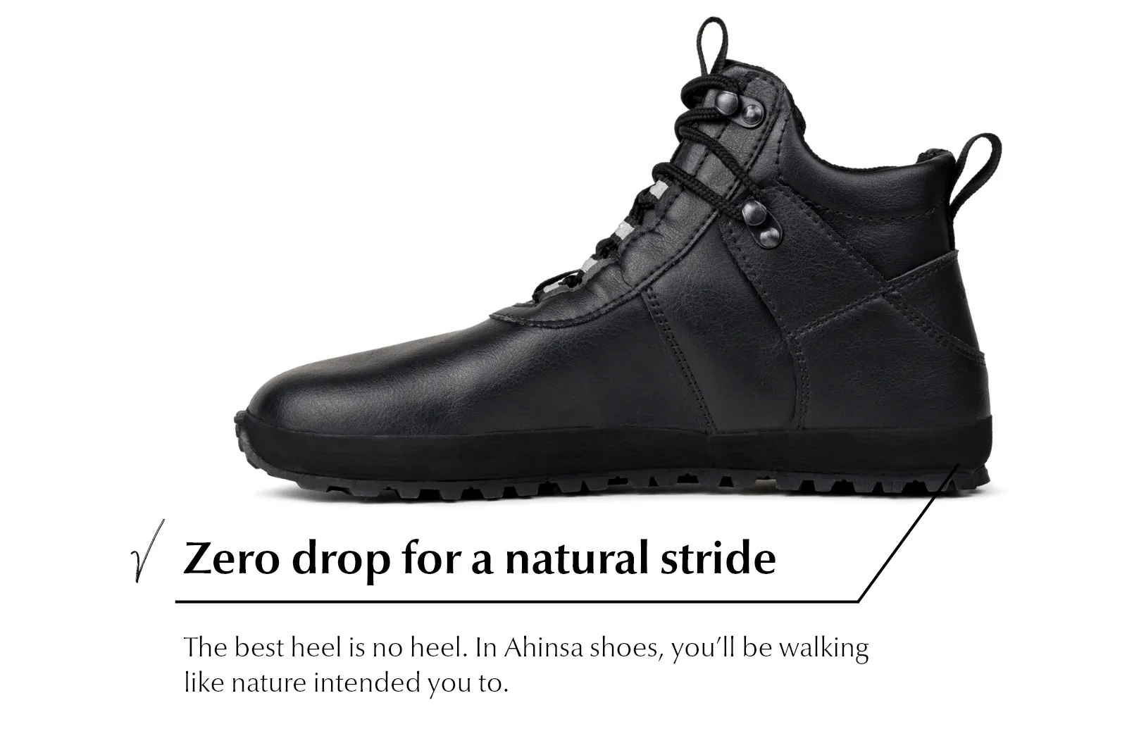 Women's Hiker black xWide barefoot ankle trekking boots